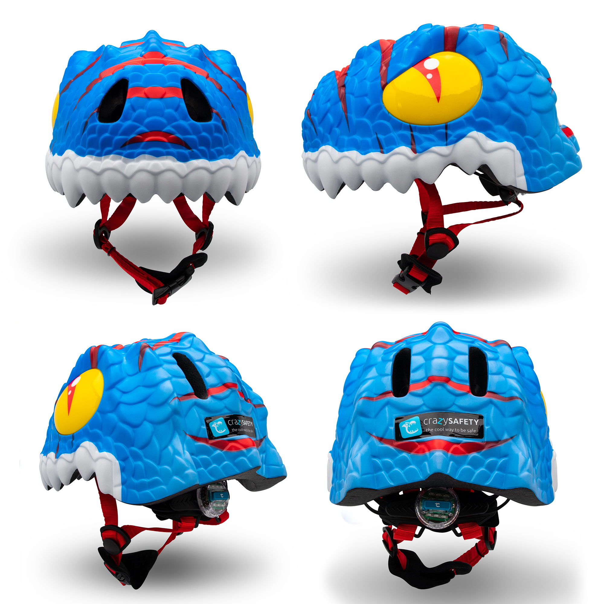 Casco De Bicicleta Para Niños | Dragón Azul | Crazy Safety | Certificado En1078