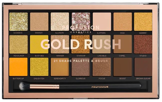 Paleta od 21 nijanse Gold Rush s četkicom Palete sjenila i šminke