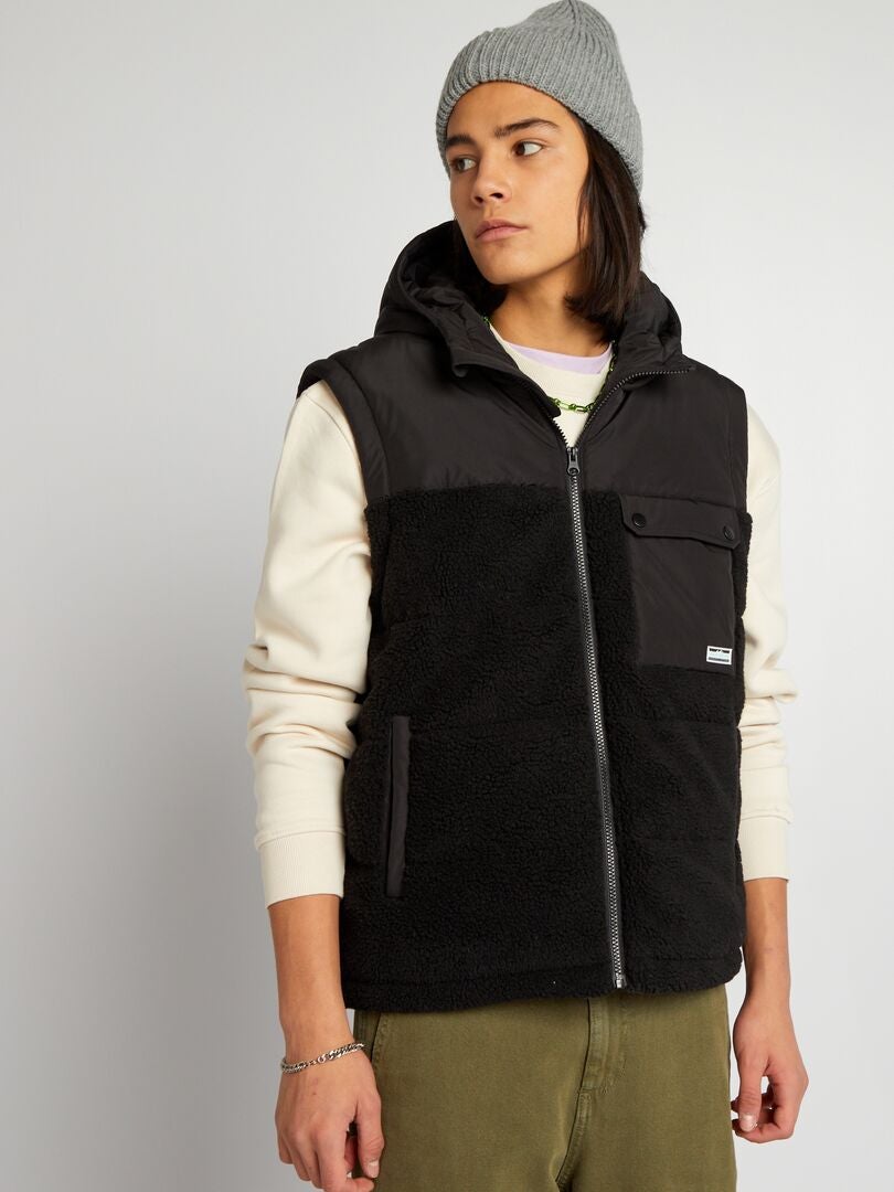 Mouwloos Sherpa-jack - Zwart