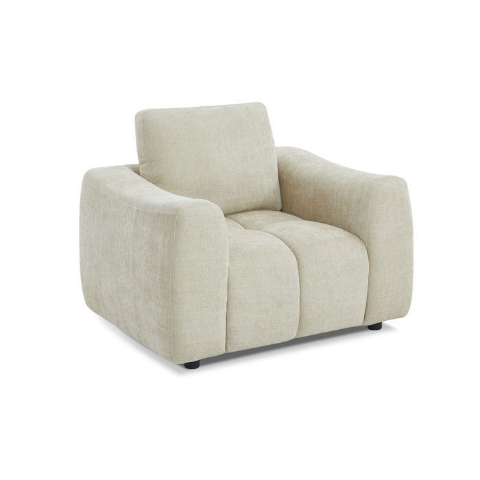 Fauteuil fixe KEREA 1 place tissu chenille taupe