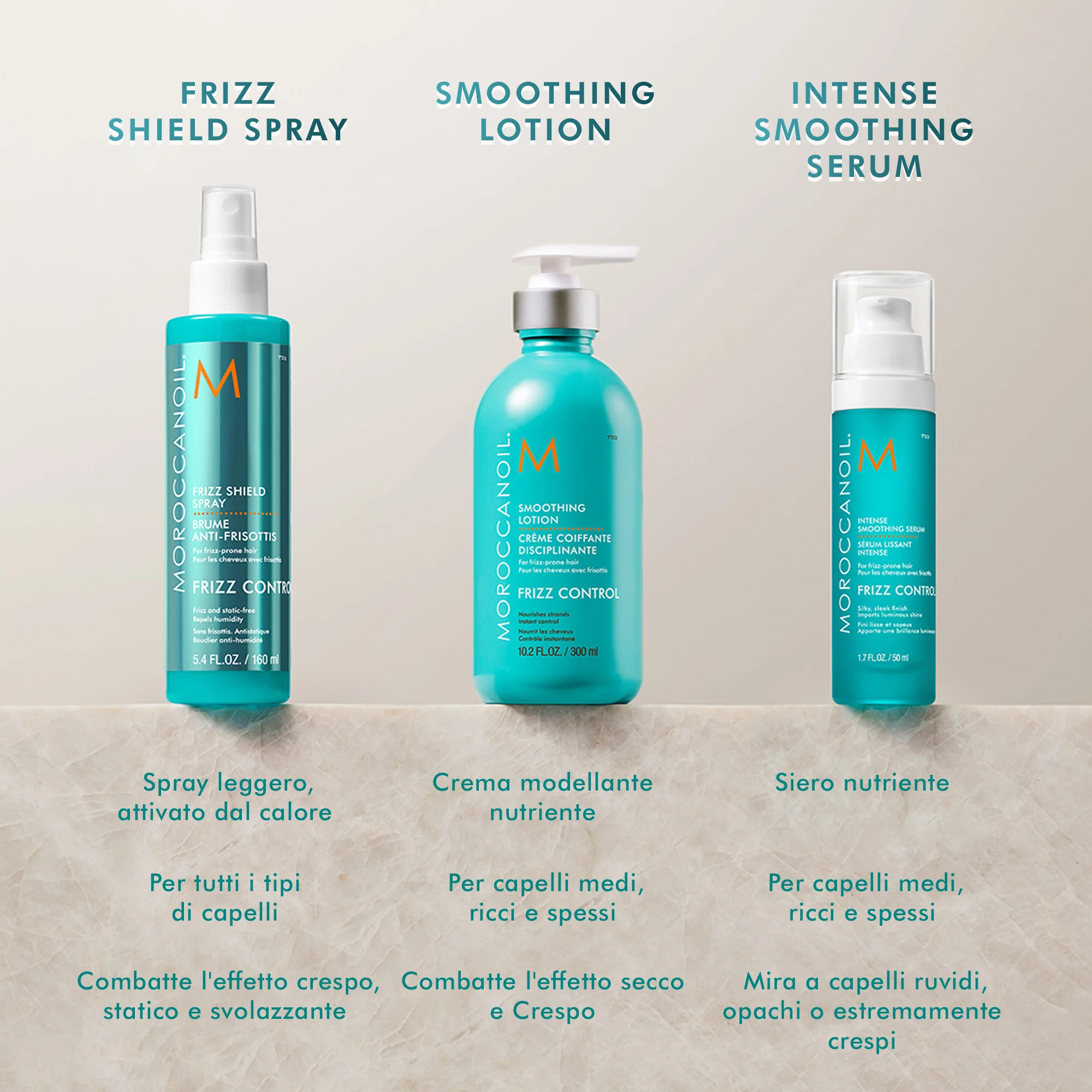 Frizz Control Frizz Shield Spray - Spray Termo Protettivo, Spray Capelli Styling & Finish