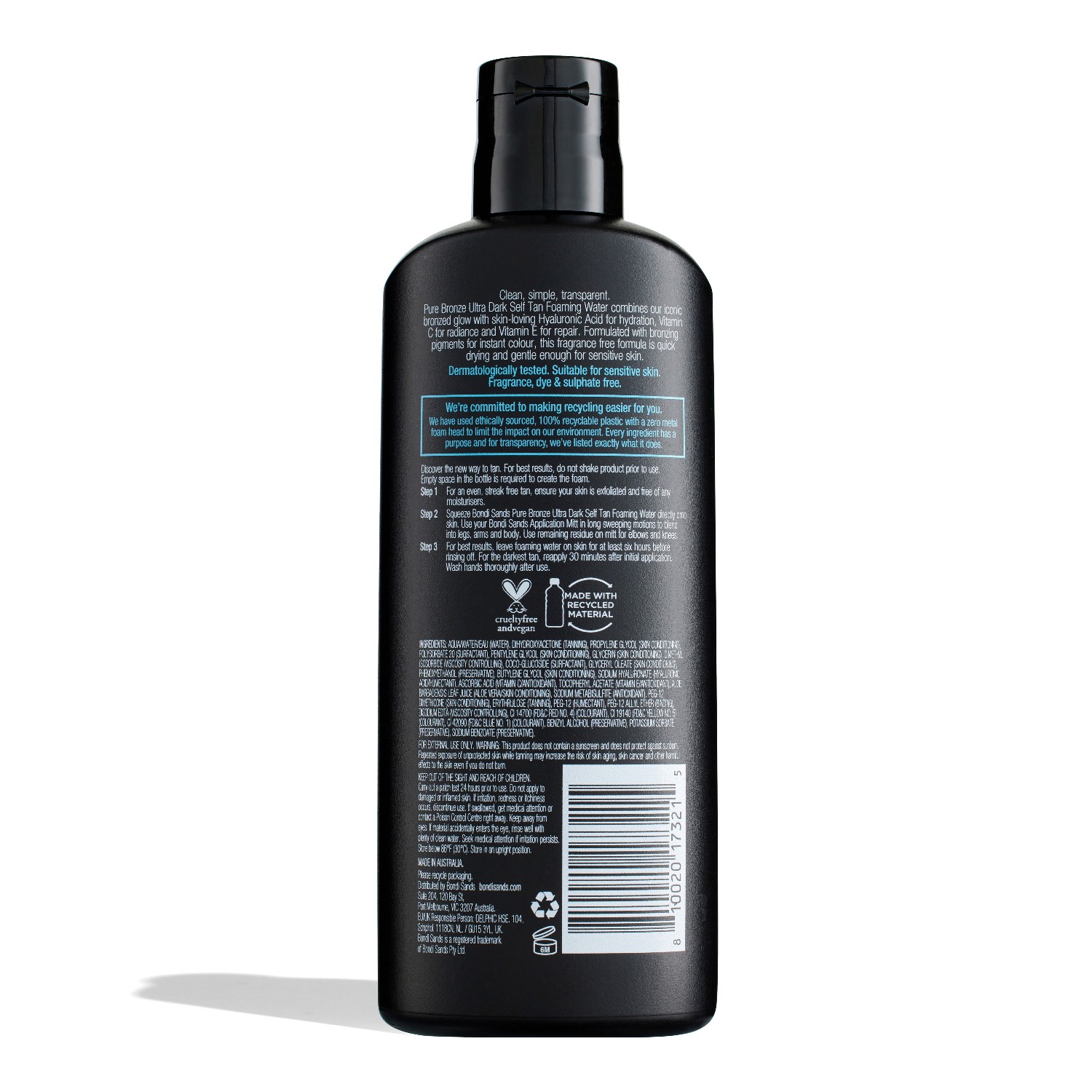 Bondi Sands itseruskettava puhdas itseruskettava vaahtovesi erittäin tumma - 200 ml
