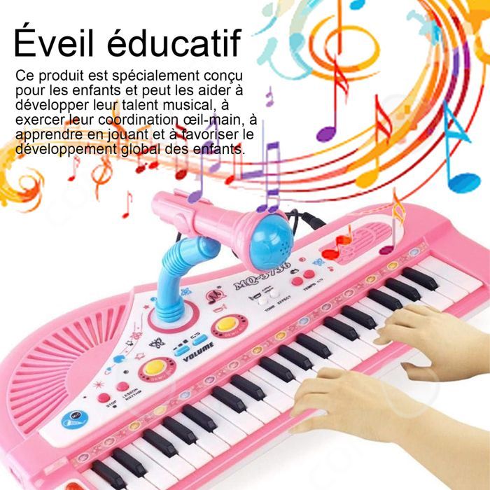 C Orgue électronique 37 touches mini piano électronique multifonctionnel avec microphone piano enfant piano électronique musique