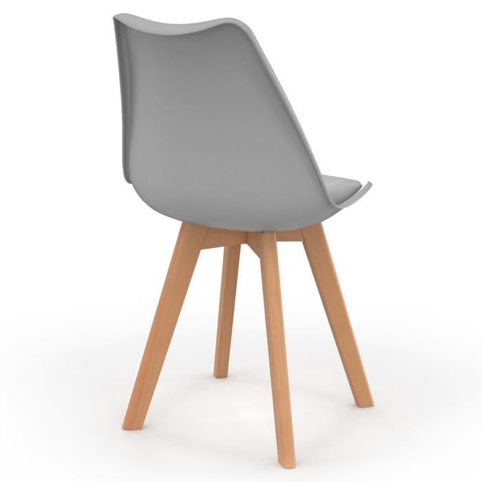 IDMARKET Lot de 4 chaises scandinaves SARA mix color pastel rose, blanc, gris clair, bleu