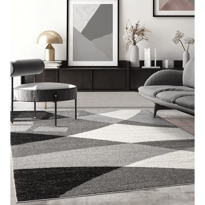 Alfombra para salón - The Carpet PEARL - Gris - 160x220 - Diseños geométricos