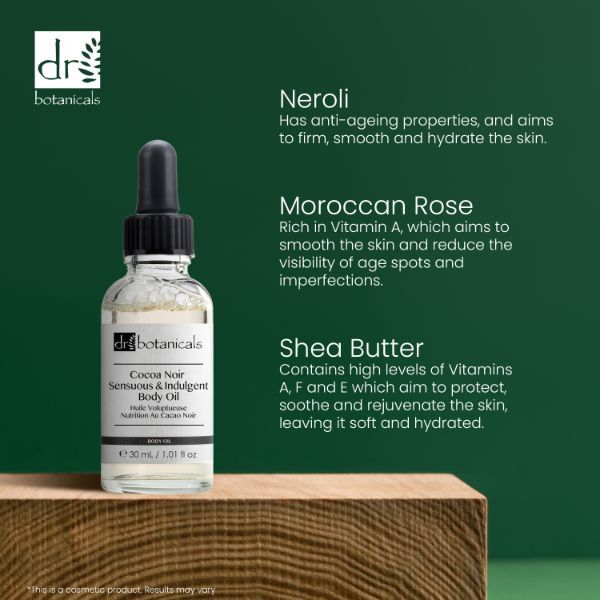Olio corpo sensuale e indulgente Dr Botanicals Coco Noir 30ml