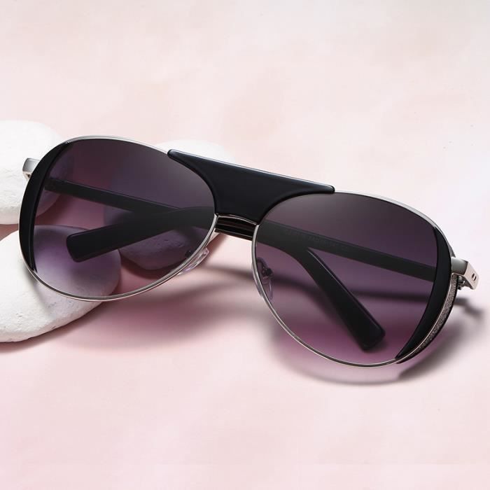 Gafas de sol SHARPHY para mujer - Gafas de sol de conducción con montura metálica grande y personalidad - Gris degradado de lujo de alta calidad