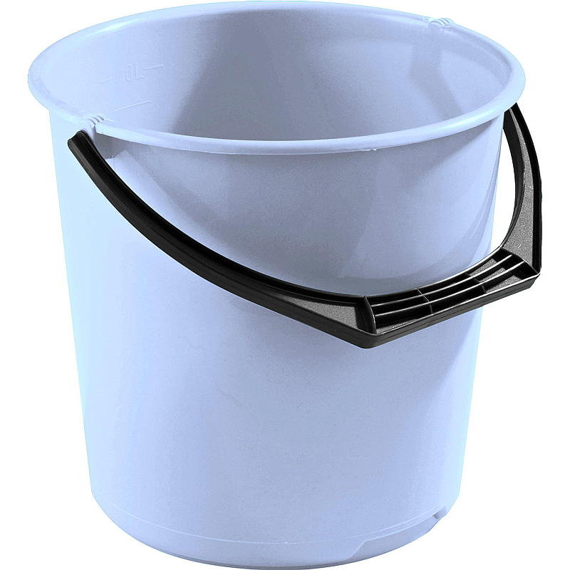 Seau en plastique 10 l noir/bleu Éco