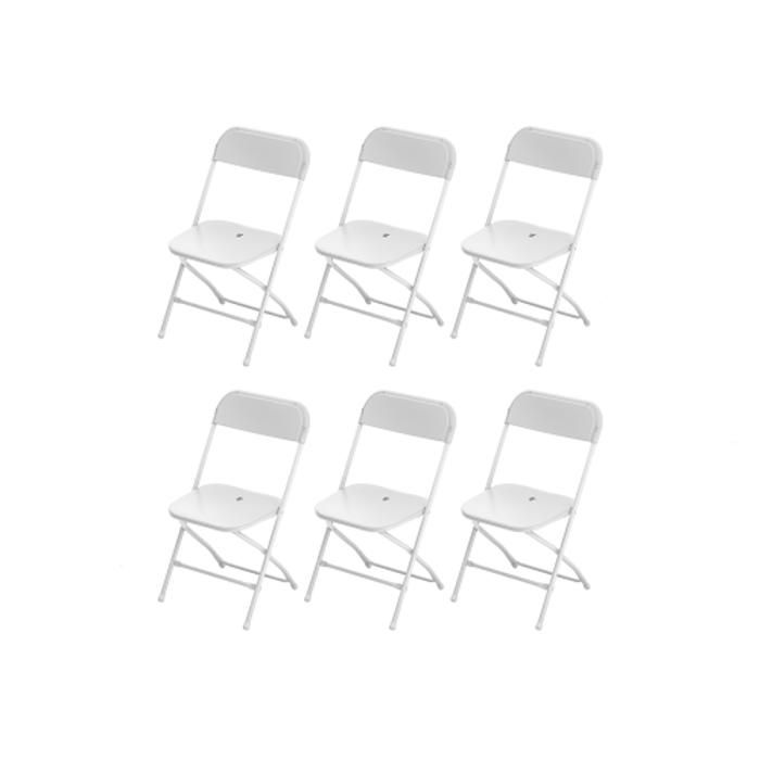 Chaises de réception pliantes – 6 chaises d'appoint en plastique et métal