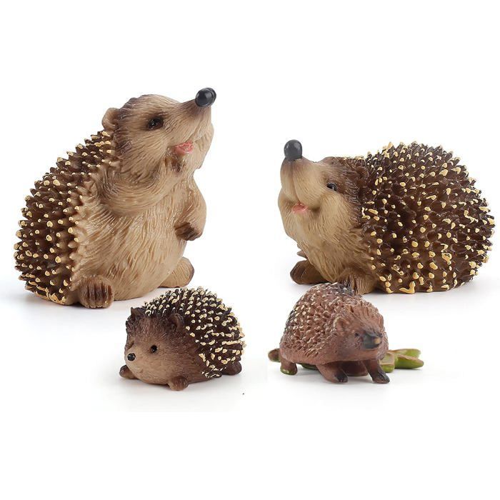 Lot de 4 figurines hérisson, ornements de jardin, décoration de jardin en plein air, décoration unique pour extérieur, cour