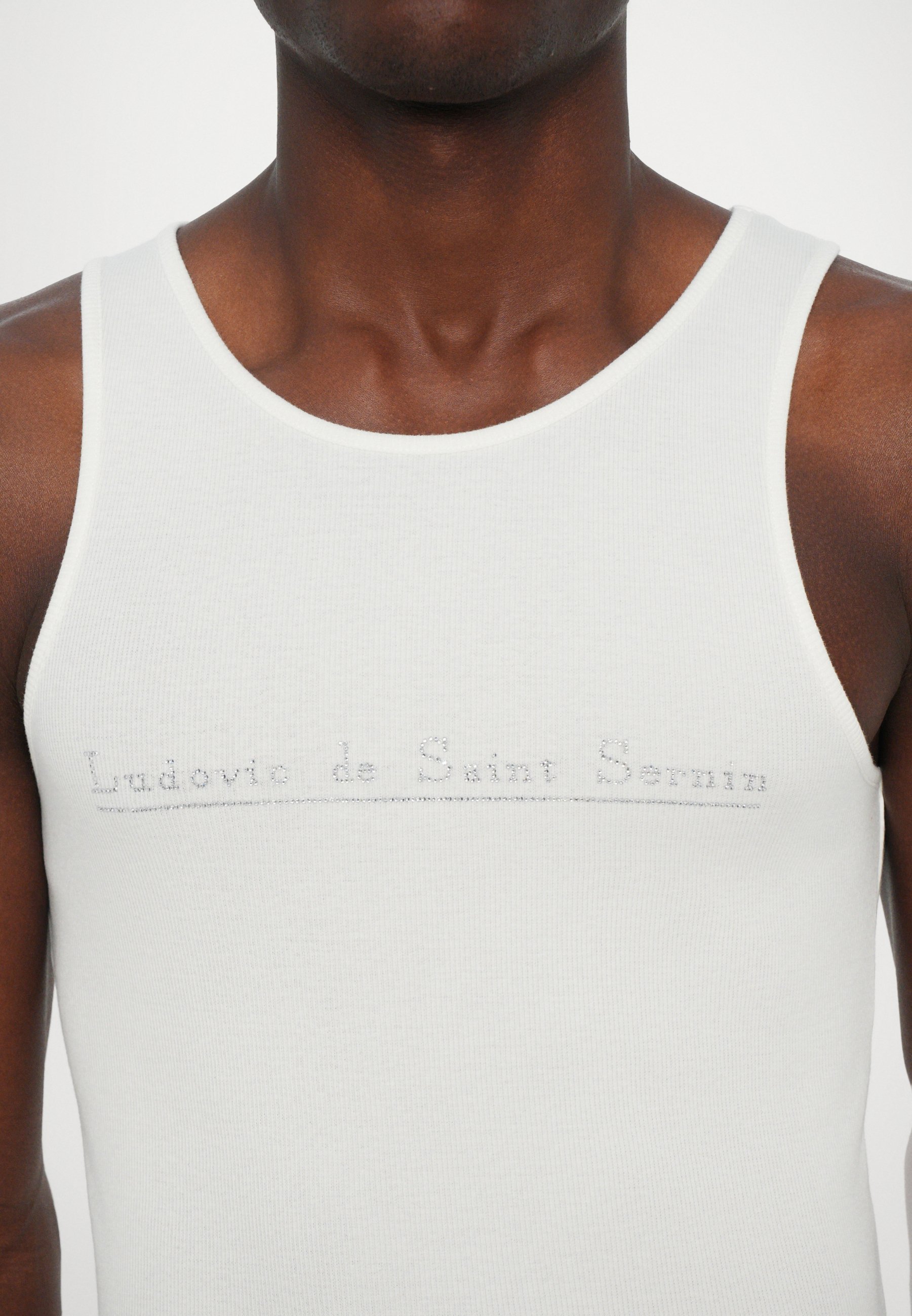 Ludovic de Saint Sernin CRYSTAL LOGO TANK UNISEX - Top - wit