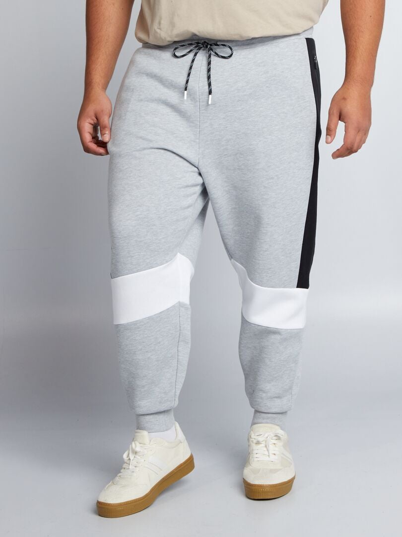 Sweatshirt met kleurblokken en joggingbroek - GRIJS