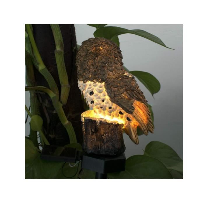 Garden Decoration Lamp - Solar Powered - Realistic Owl - Waterproof - Solar Powered - Brown