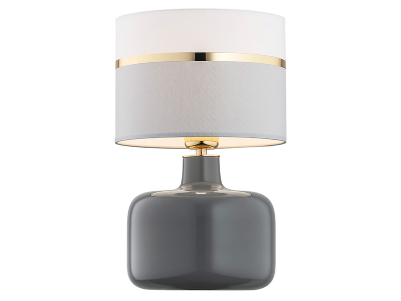 Lampa stołowa Beja tkaninowa szara