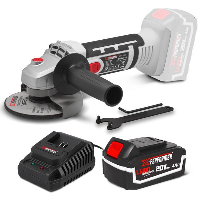 Meuleuse d'angle - X-PERFORMER - XPAG11520LI - 20V - 115mm - Batterie 4Ah incluse