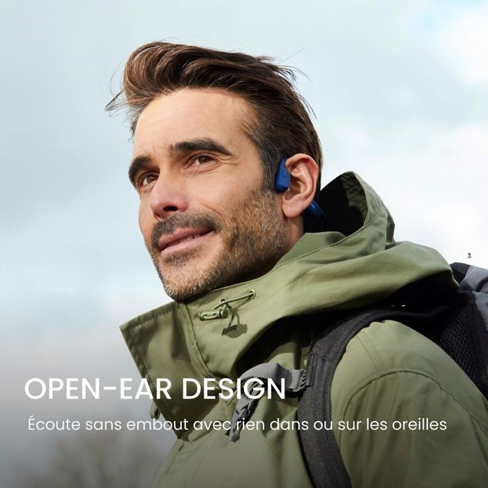 Cuffie a conduzione ossea Shokz OPENRUN USB-C, blu