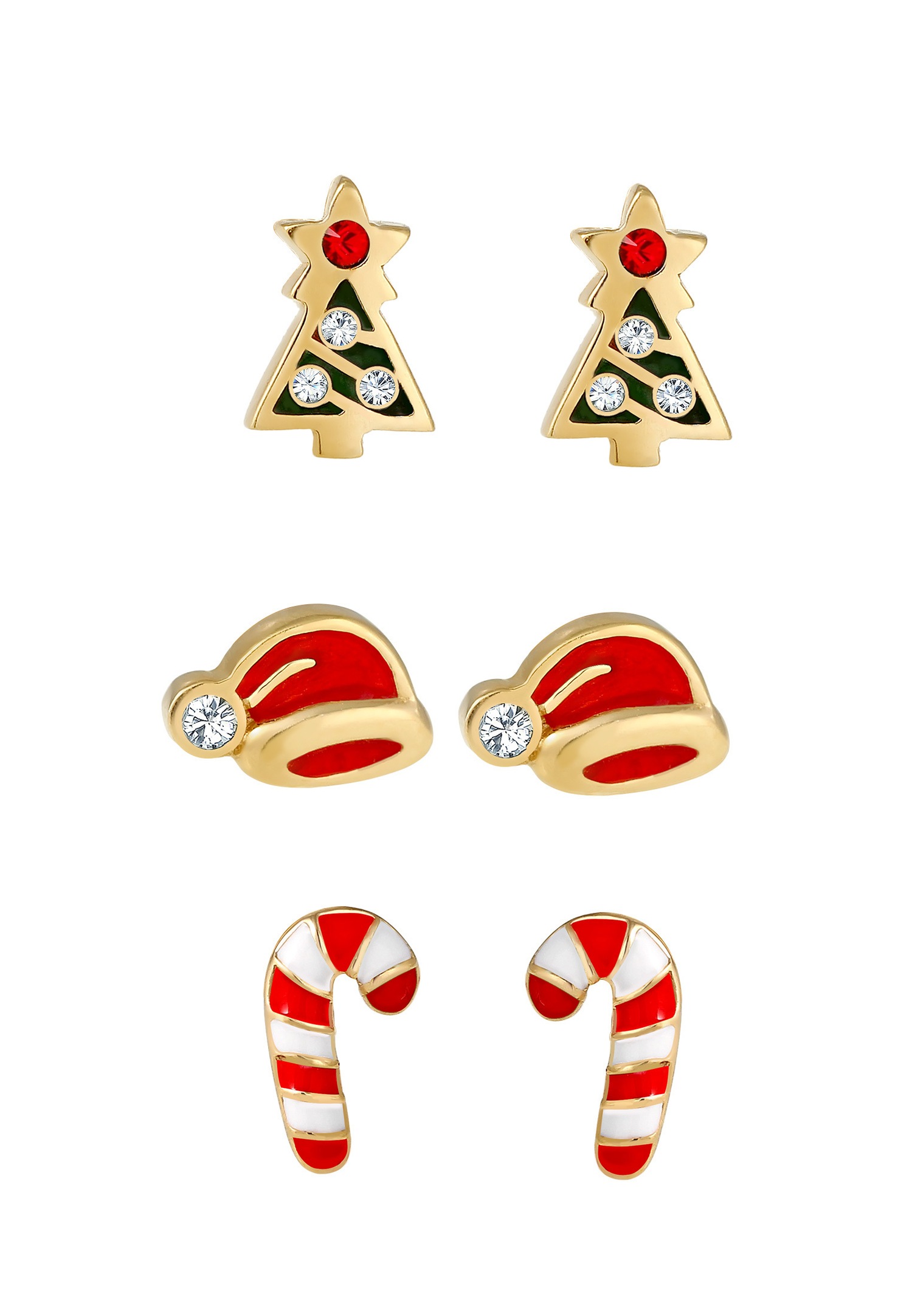 Elli Femme Motif de Noël avec Cristaux en Argent Sterling 925