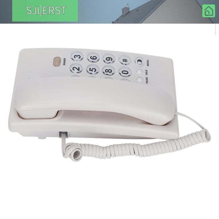sjlerst KXT504 Desk Phone, Corded Desktop Phone, Multifunctional Landline Phone with Large Buttons, GPS, Detachable, White
