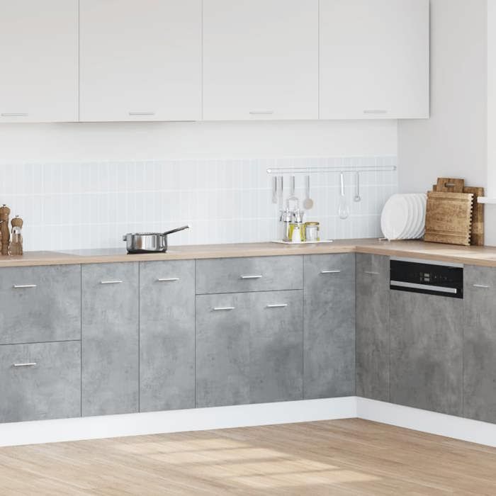 vidaXL Meuble bas Lyon, Gris Béton, 60x46x81,5 cm, Bois d’ingénierie, Rangement salle de bain & cuisine, Armoire sous-évier, 856088