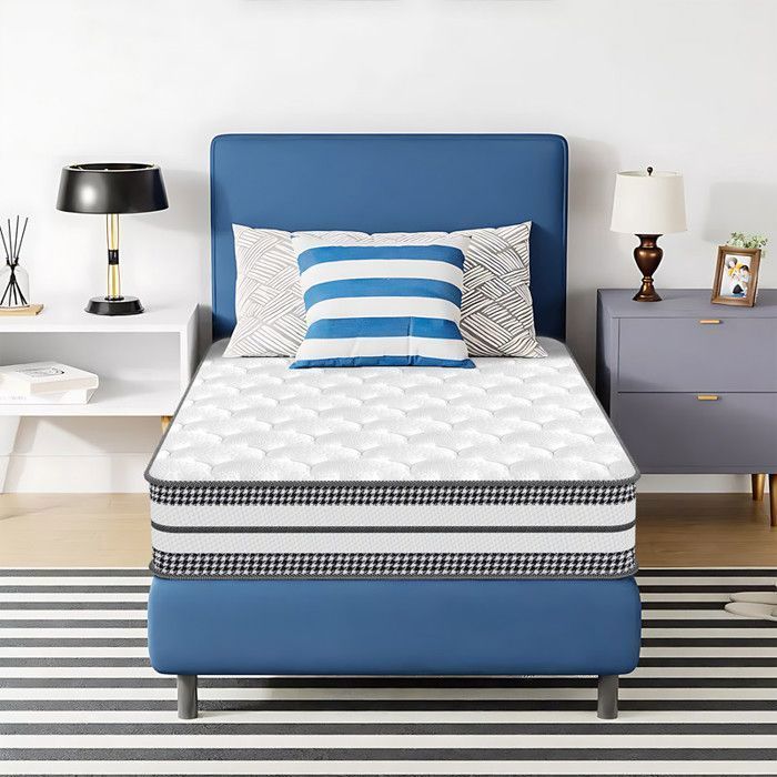 Materasso in memory foam 90x200 cm - Comfort superiore - Molle insacchettate a 8 zone - Certificato Oeko-Tex - Antiacaro - Spessore 25 cm