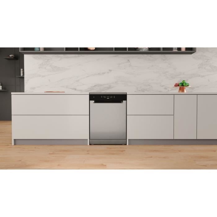 Lavastoviglie a libera installazione WHIRLPOOL WFC3C34X - 14 coperti - Piano cottura a induzione - Larghezza 60 cm - 44 dB - Acciaio inossidabile