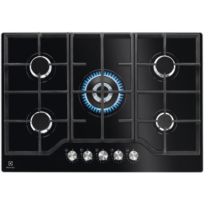 Gaskookplaat - ELECTROLUX - KGG75362K - 5 branders - 74 x 51 cm - Zwart