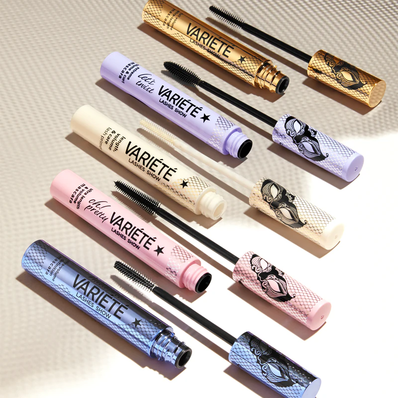 Máscara para cílios Eveline Cosmetics Variété Lashes Show para volume, comprimento e curvatura.