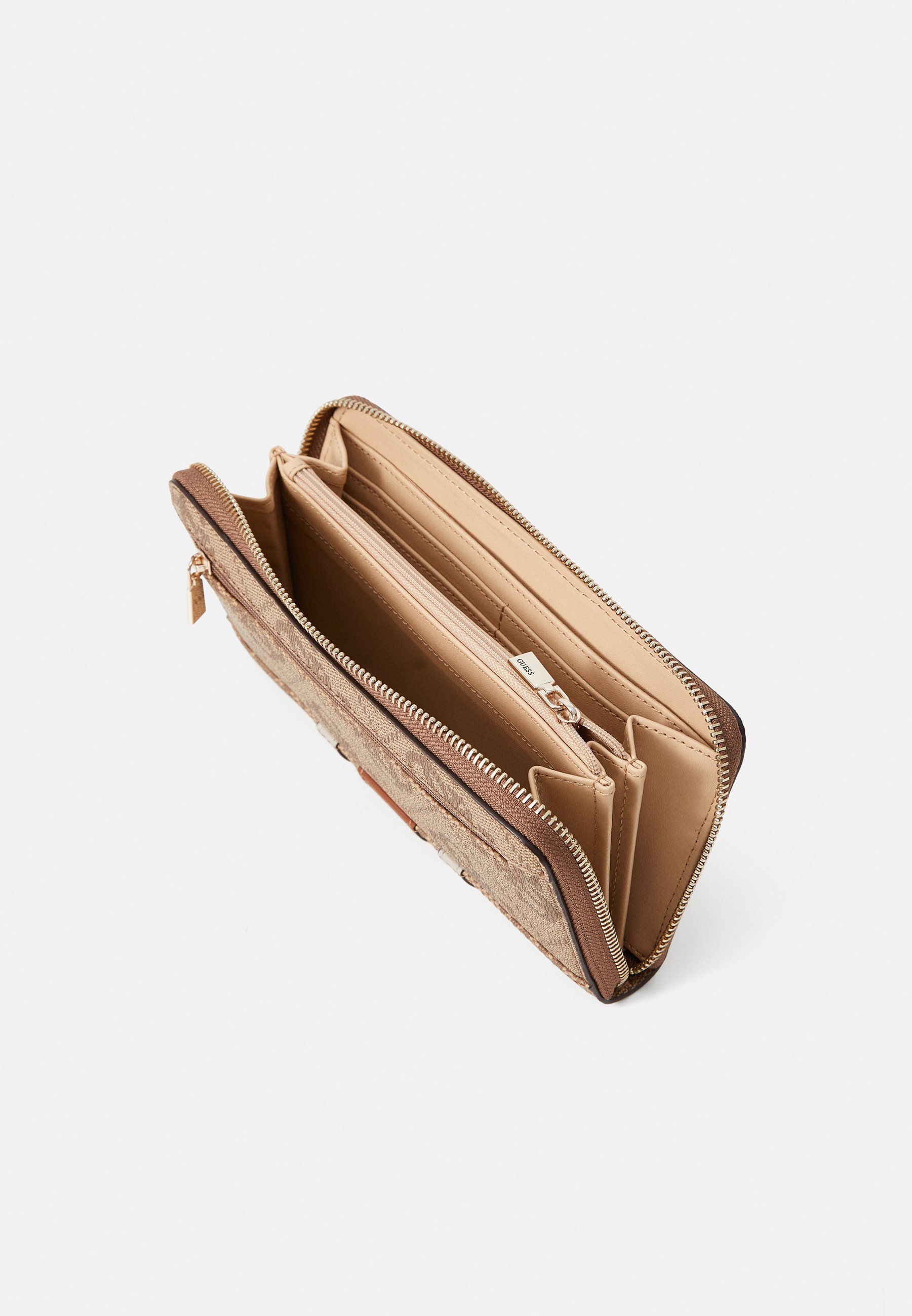 Guess ERENIA LARGE ZIP AROUND - Piniginė - latte