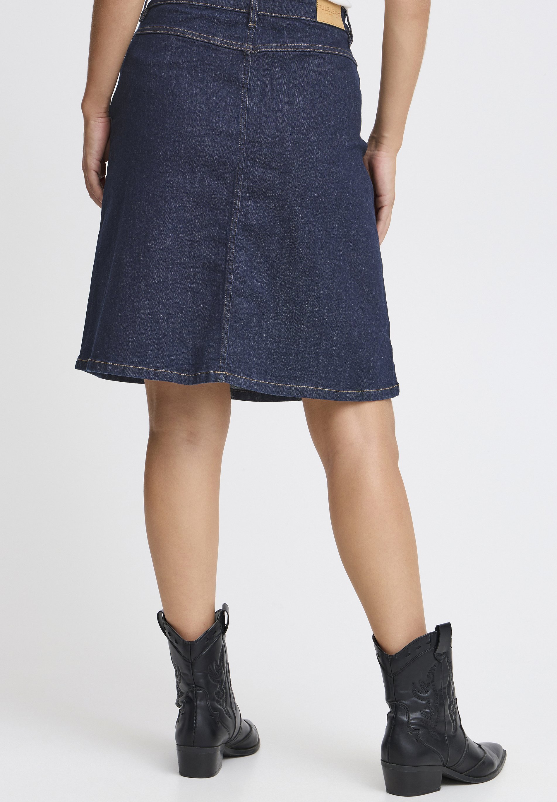 PULZ KATJA - A-line skjørt - uvasket denim