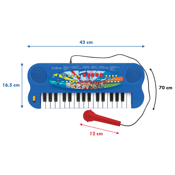 Teclado eletrônico Patrulha Canina com microfone