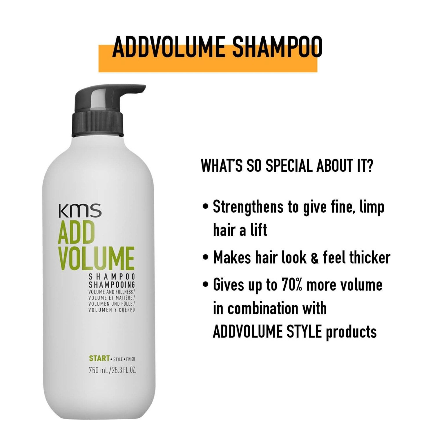 KMS šampon za volumen - 750 ml