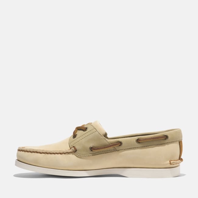 Scarpa da Barca in Pelle Classic da Uomo in                giallo chiaro