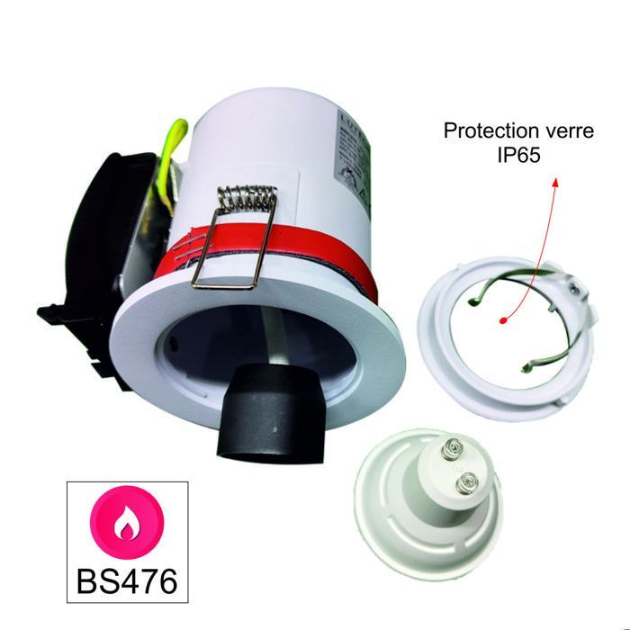 Lot de 5 supports spot BBC salle de bain IP65 + GU10 6W 450lm inclus - garantie 2 ans
