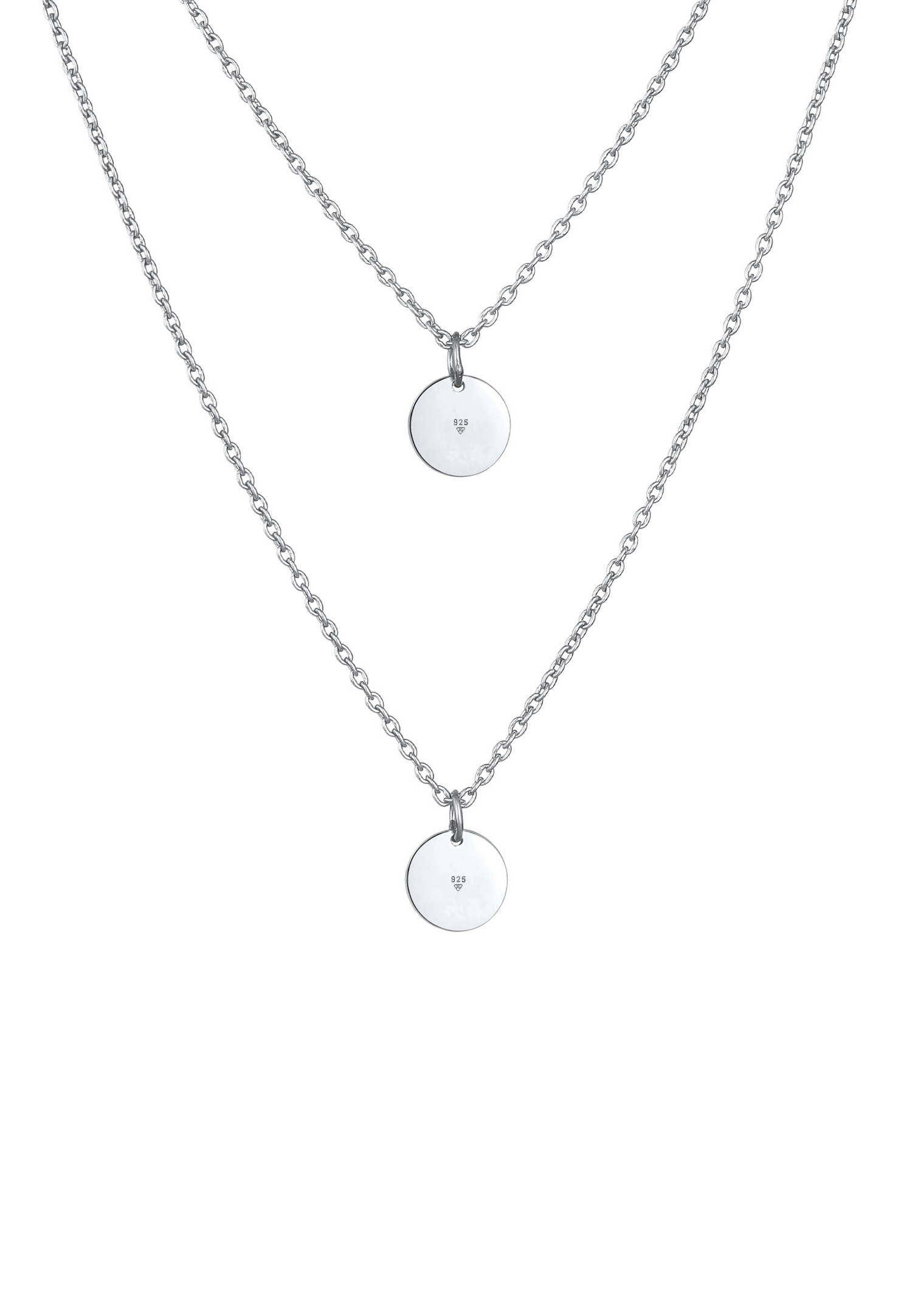 Elli Pendentif femme plaque geographique en argent massif 925