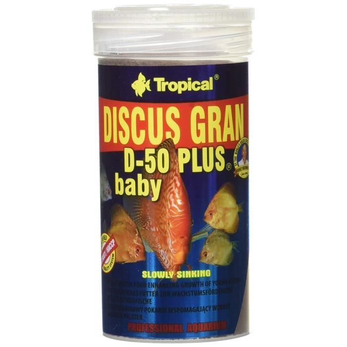 Mangime per pesci - TROPICALE - Discus Gran D-50 Plus - 250 ml - Alto contenuto proteico - Junior