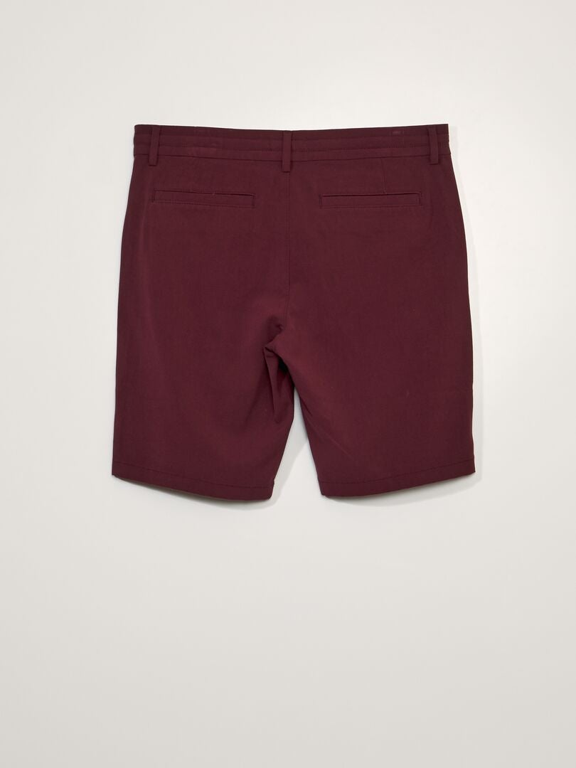 Lekkie szorty typu bermudy typu chino - ciemny bordowy