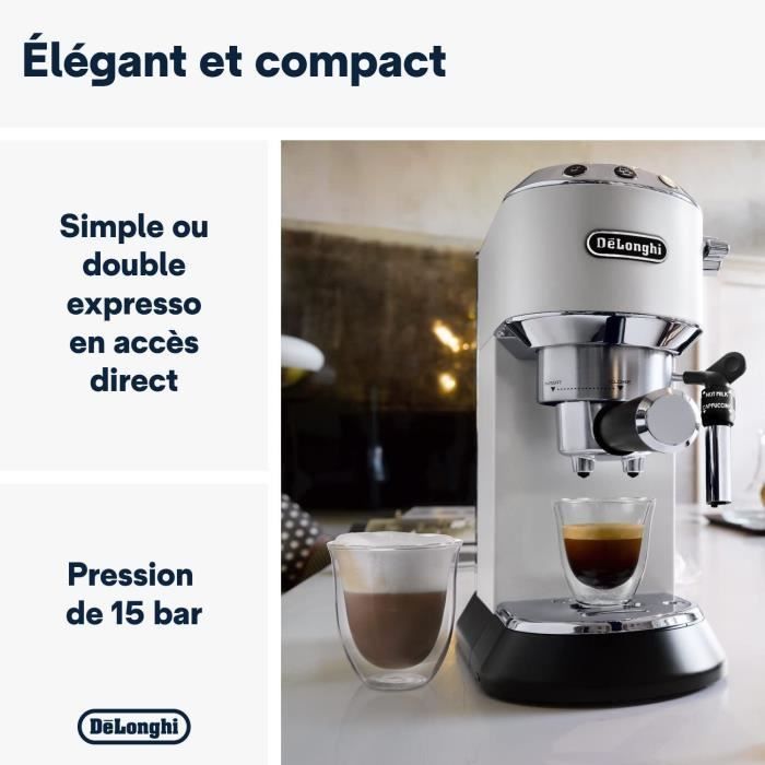 Macchina per caffè espresso manuale - De'Longhi - Stile Dedica - EC685.W - Bianca