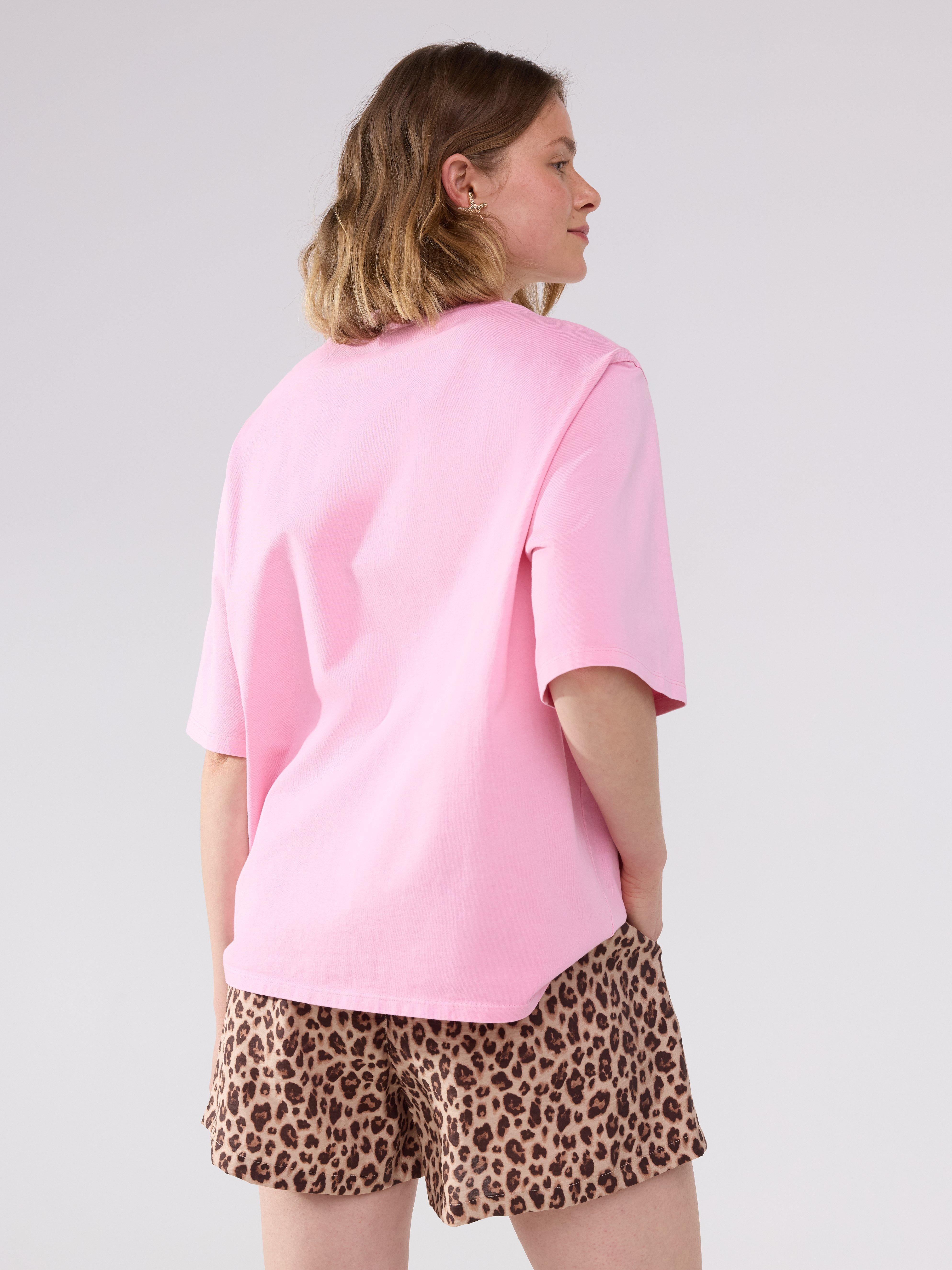 Camiseta oversized rosa-claro
