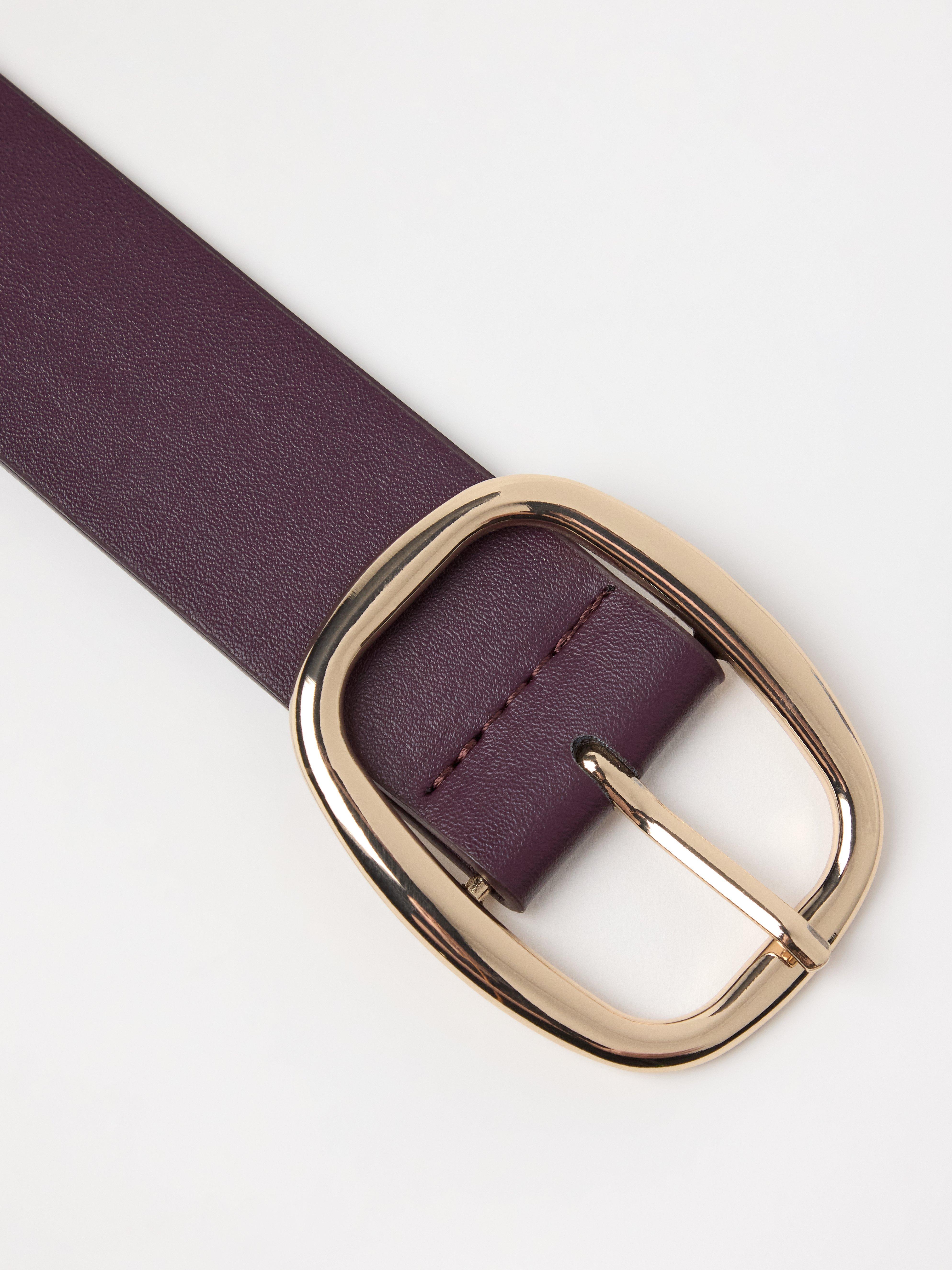 Ceinture large en simili cuir rouge foncé poussiéreux