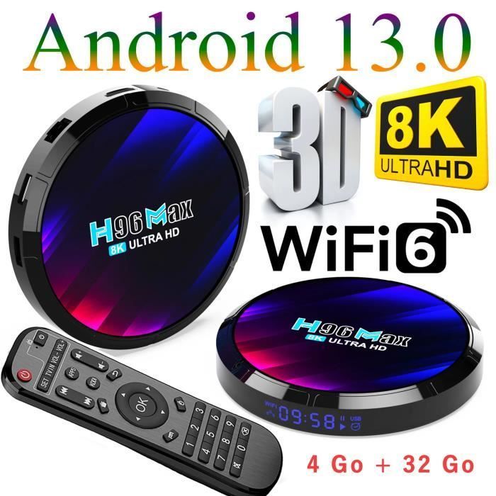 Android TV Box, IPTV-box, Android 13.0 TV Box, 4GB RAM/32GB ROM, slimme mediaspeler, 2.4GHz/5.0GHz WiFi, Bluetooth 5.0, 8K 3D Smart TV Box