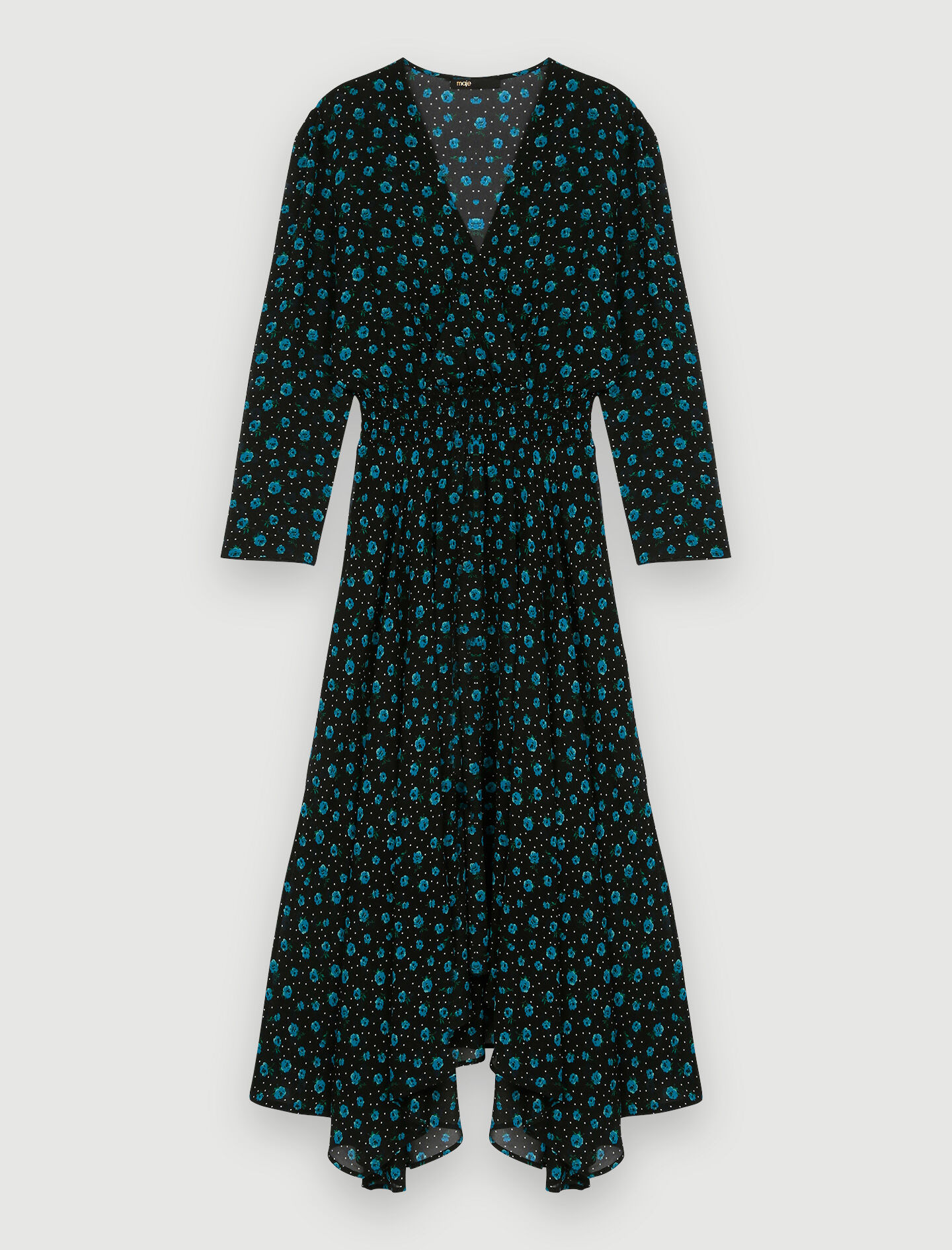 Mousseline jurk met luipaardprint - Mini fleurs bleu
