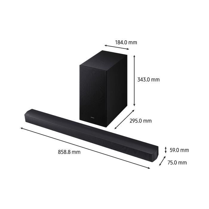 Soundbar - SAMSUNG - HW-B460F - Serie 2.1 canali - Potenza: 300 W - Subwoofer wireless da 6,5