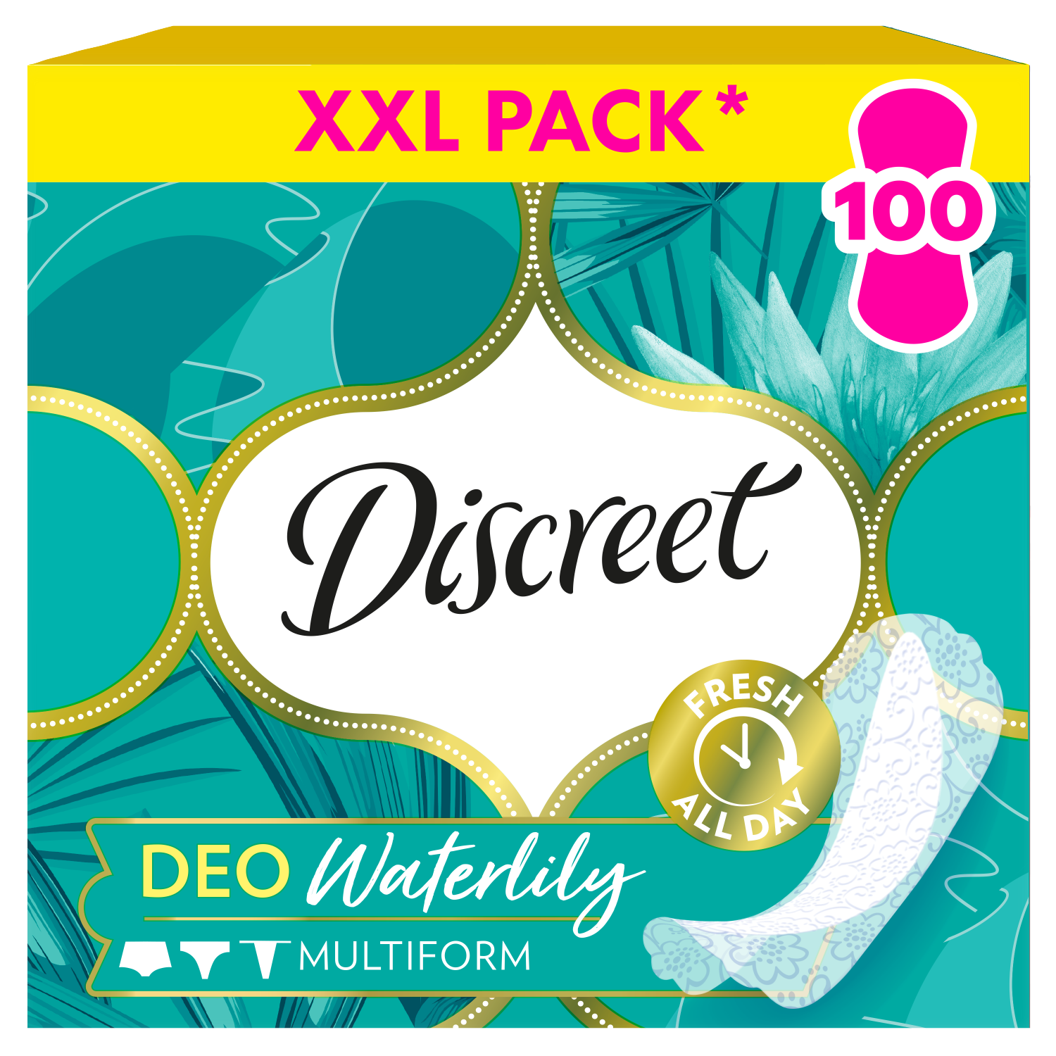 Diskretūs įklotai su dezodorantu „Waterlily“ 100 vnt.