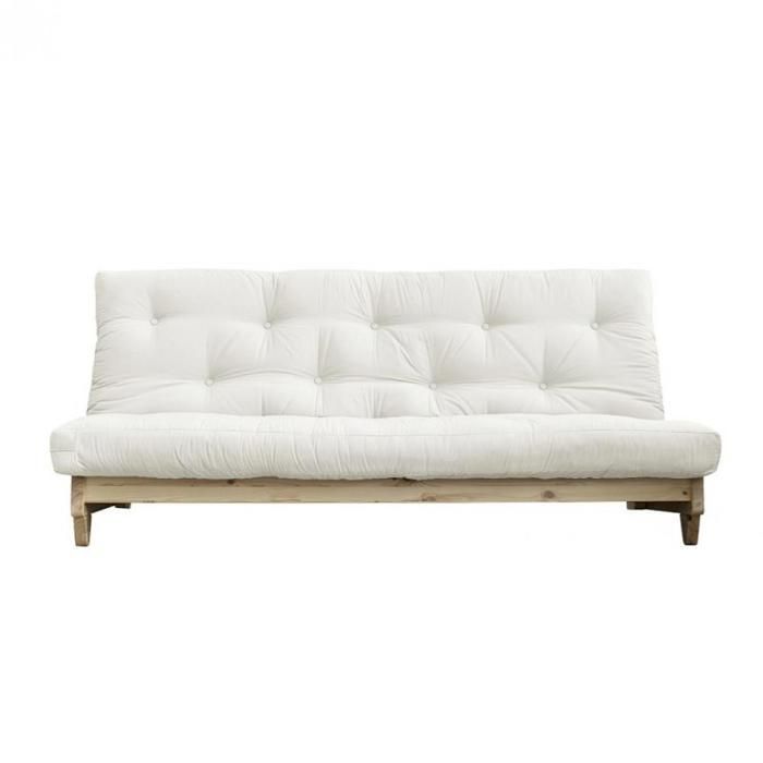 Sofá-cama conversível FRESH em pinho cru, área de dormir 140x200 cm.