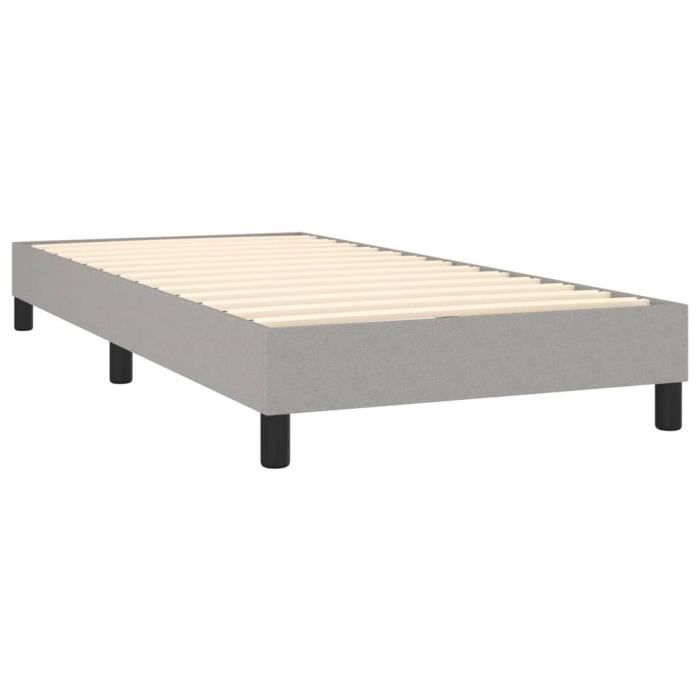Base de cama con muelles Dilwe - 90x190 cm - Tejido 100% poliéster - Gris claro - Individual