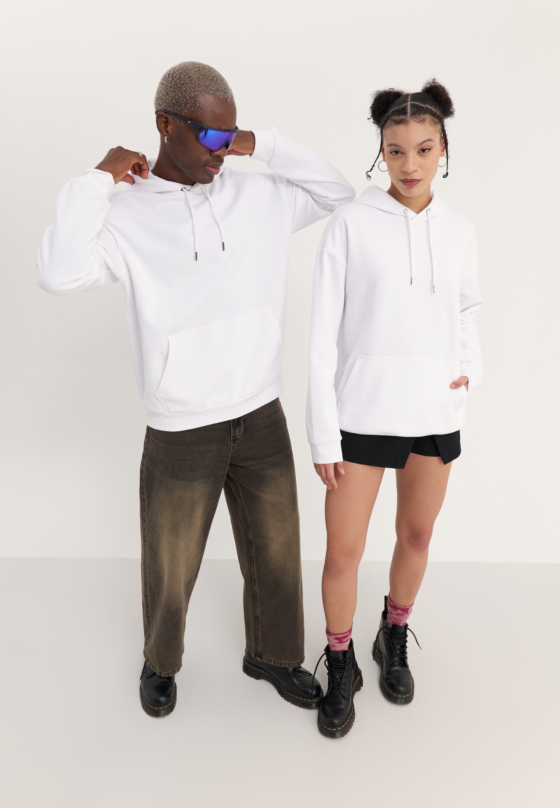 YOURTURN UNISEX 2-PACK - Sweatshirt - wit/zwart
