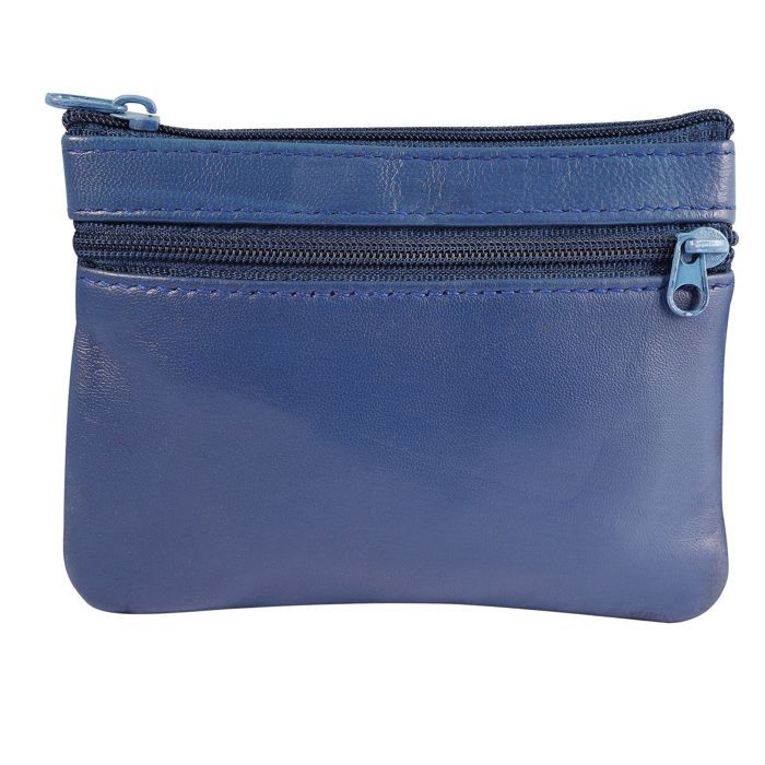 Sleutelhanger - LEONARDO VERRELLI - Kagi - Lamsleer - Blauw - 2 vakken met ritssluiting