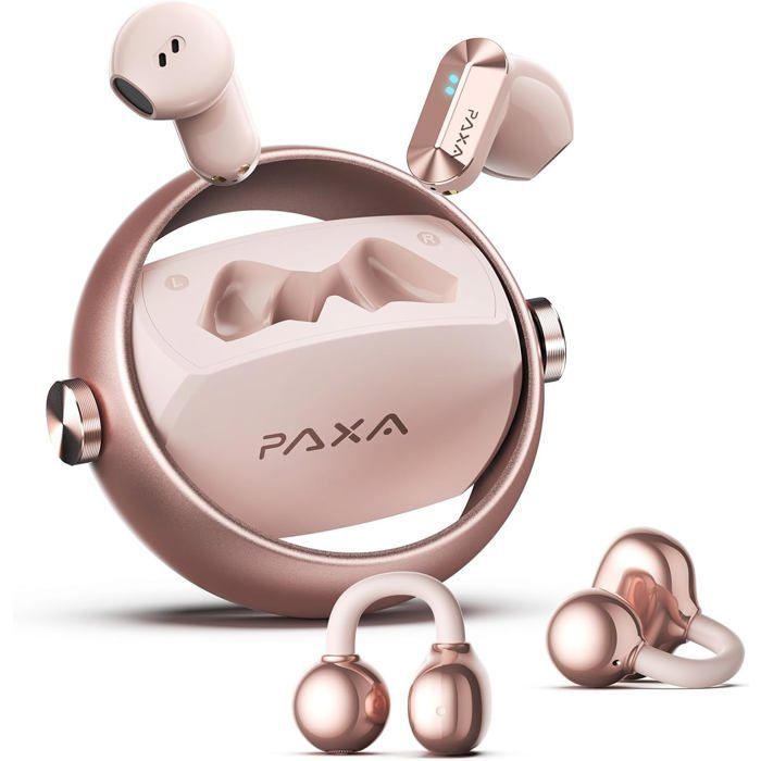 Double Casque 2-En-1 Clip Open-Ear Écouteurs Bluetooth Sans Fil, Bluetooth 6.0-0 Délai, 140H Autonomie, Reconnaissance L/R Au[YC201]