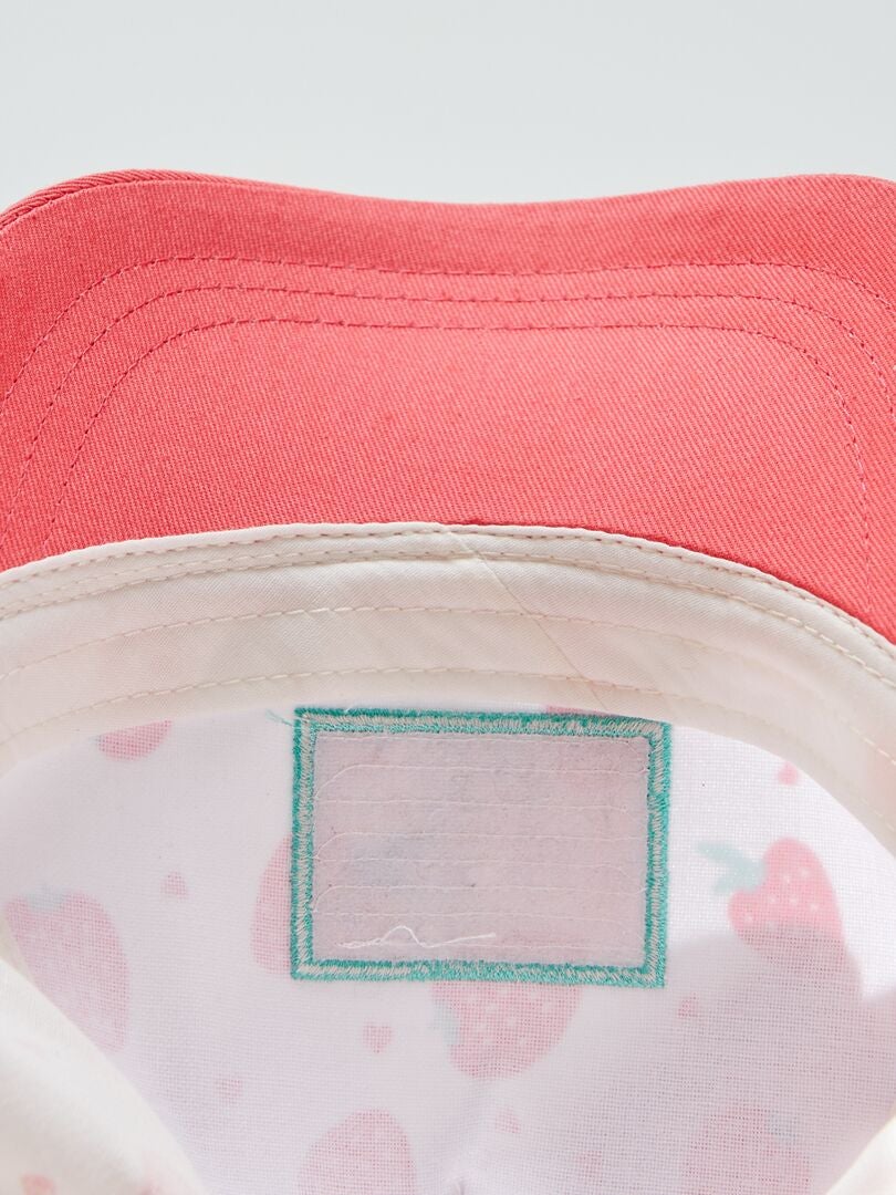 Sombrero con estampado de fresas - ROSA