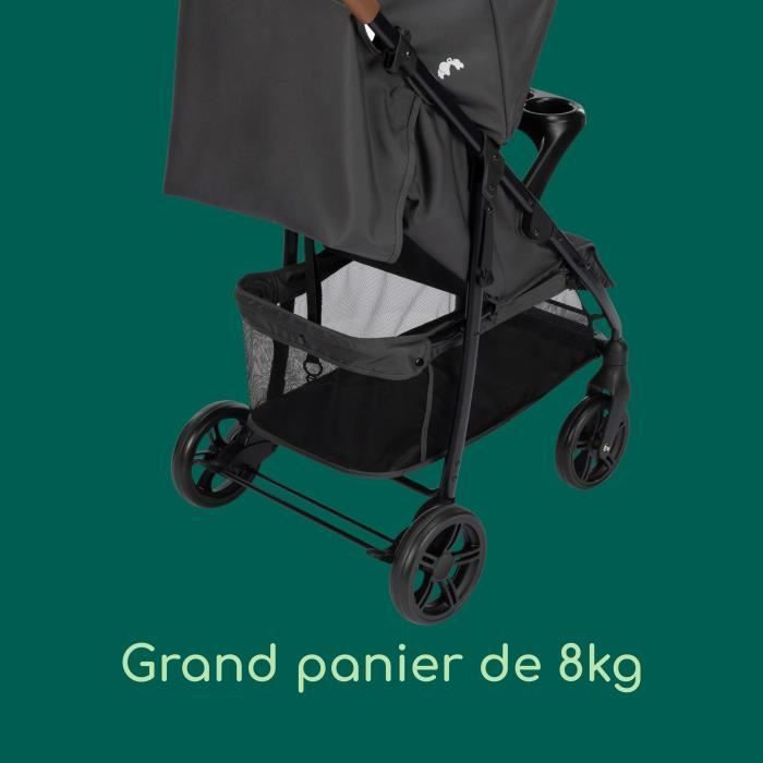 BEBECONFORT MISTY, Passeggino compatto e confortevole con ampio cestino portaoggetti, adatto dalla nascita fino a 4 anni, da 0 a 22 kg, colore grafite minerale.